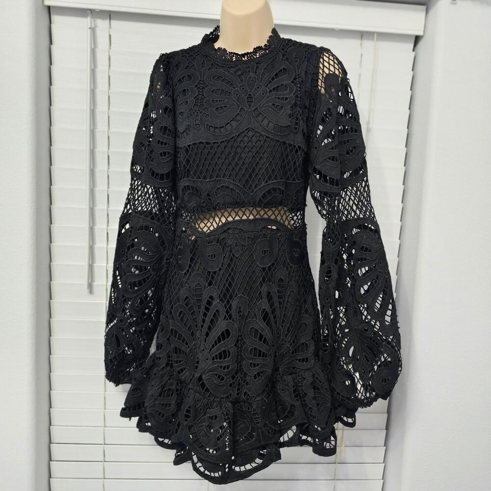 Showpo Black Lace Mini Dress